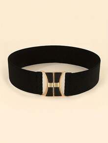 3pcs Women's Fashion Elegant Minimalist Elastic Waist Belt, Dress Trench Coat Matching Waistband, Elastic Band With Buckle - Multicolor - View 6