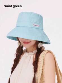2026 Summer New Stylish Versatile Sun Hat, Japanese Fresh Striped Bucket Hat, Suitable For Large Head Circumference, Makes Face Look Smaller - Multicolor - View 2