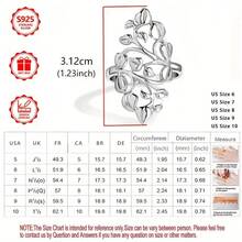 S925 Silver Leaf Design Ring For Women, Minimalist Style Gift - Silver - View 5