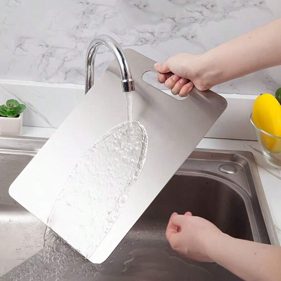 1PC Cutting Board Household Anti-Mildew Stainless Steel Cutting Board Double-Sided Chopping Board - Silver - View 1