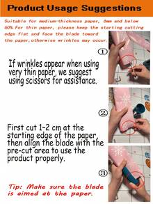 1件套裁纸刀套装，节日派对裁纸工具，裁纸滑块工具套装，情人节礼物包装用品，适用于制作生日礼物包装卷、万圣节、圣诞节、生日派对包装纸裁纸刀 - 彩色 - 查看 9