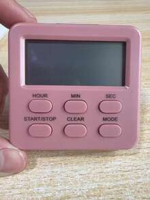 彩色便携式数字秒表，兼具厨房计时器和响亮闹铃功能 - 易于读取的显示屏，耐用的PE材质，电池供电（不含电池），适用于游戏、健身、烹饪和时间管理 - 时尚的圣诞礼物和厨房配件 - 彩色 - 查看 15