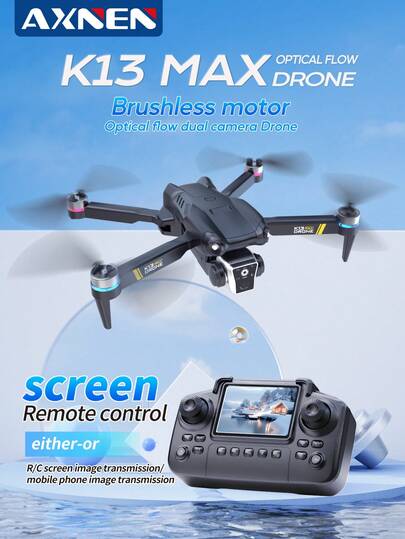 AXNEN 2026 Upgraded K13MAX Brushless Drone With VR Goggles, Landing Pad, Memory Card And Screen Remote Controller - Brushless Motor, 50X Optical Zoom Lens, Trajectory Flight, Optical Flow Hovering - Perfect Gift