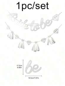 1 pieza/Set Pancarta "Novia" para decoración de despedida de soltera, decoraciones para ducha nupcial y boda - plata - Ver 4