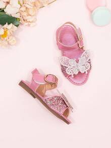 2026 New Girls Sandals, Children Princess Shoes With Rhinestone Bow, Little Girl Student Beach Shoes, Summer - Hot Pink - View 6