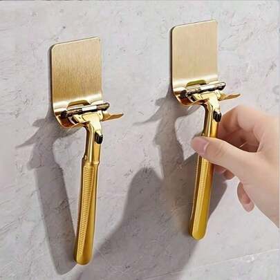Soporte manual para afeitadora, estante de almacenamiento montado en la pared para el baño, organizador de enchufes multifuncional, gancho de almacenamiento resistente a la oxidación, almacenamiento ordenado, adecuado para la cocina, el baño, decoración del hogar ideal, regalo del Día de San Valentín, organizador de accesorios de baño