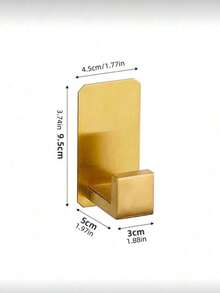 Bộ phụ kiện phòng tắm mạ vàng mờ, thanh treo khăn/móc treo áo choàng/vòng treo khăn/giá đựng giấy vệ sinh tự dính, bộ phụ kiện phòng tắm hiện đại bằng thép không gỉ. - Vàng - Xem 3