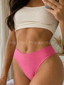 Set Of 5 Women's Basic Ribbed Panties For Everyday Comfort - Assorted Colors - 彩色 - 查看 6
