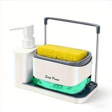 5-In-1 Kitchen & Bathroom Soap Dispenser Set, Includes Soap Pump, Sponge Holder, Cloth Rack, Draining Rack, And Brush Holder, Refillable Soap Bottle, Multipurpose Organizer For Kitchen And Bathroom, Modern Home Decor, Ideal Gift For Weddings, Mother's Day, Father's Day, Family And Friends - 彩色 - 查看 12