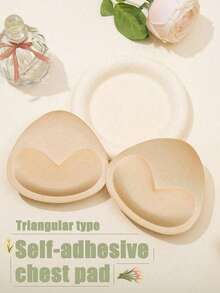 4/2片加厚胸垫，可贴于吊带背心或泳衣，心形提升胸型，透气，泡沫衬里，三角形胸垫 - 彩色 - 查看 12