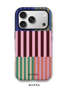 GIIPPA 一款三色条纹图案手机壳，兼容 17 Pro Max、16 Pro Max、15 Pro Max、14 Pro Max，韩版时尚趣味手机壳，也适用于 11/12/13/14/15/16 Pro Max Plus，优雅设计男女皆宜，是圣诞节、情人节、复活节、婚礼季和生日送给女友的理想礼物。 - 多色1 - 查看 1