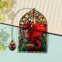 Fantasy Stained Glass Dragon Acrylic Bookmark Set - Gothic Window Design With Charm Pendant, Perfect Gift For Bookworms & Fantasy Fans - SQ1901 - View 8