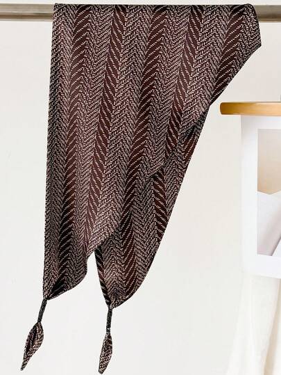 1 Pc Fashionable Women's New Sunscreen Adjustable Waist Wrap Belt Long Triangle Imitation Silk Scarf Double-Layer Scarf , Versatile Neckwear Headscarf Spring Summer Shawl Accessory.