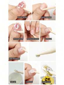 500 cái/350 cái/200 cái Que đẩy biểu bì bằng gỗ 55mm, tẩy sơn móng tay, dụng cụ làm móng, miếng dán móng, tẩy lông, sơn móng - Đồng - Xem 6