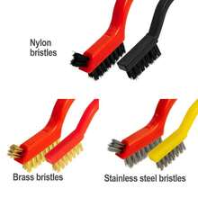 6Pcs Wire Brush Set, Stainless Steel_ Brass_ Nylon Bristle Brushes For Cleaning Rust, Scratch Wire Brushes For Cleaning Welding Slag, Paint And Dirt Removal - White - View 6
