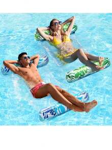 1 Set Adult Hammock Pool Float, 2 Sets Inflatable Pool Float, 4-In-1 Multi-Function Raft Style Floating Lounger, Thick PVC Floating Hammock, Suitable For Swimming Pool, Adult Vacation - Multicolor - View 6