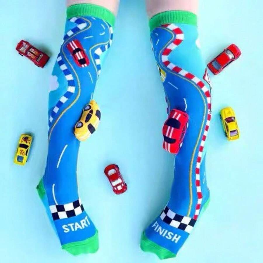 3D Fun Kids' High-Top Socks, One Size, Random Colors, Boy Or Girl MI 3D - CAR - View 1