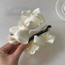 1 Stück Satin Blüten-Clip, modischer 3D Haarschmuck Clip, elegantes Haargummi Accessoire für Frauen, Klammer - Verschiedenfarbig - Übersicht 7
