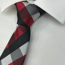 Premium Men's Slim Checkered Tie In Various Colors - 090 - Xem 7