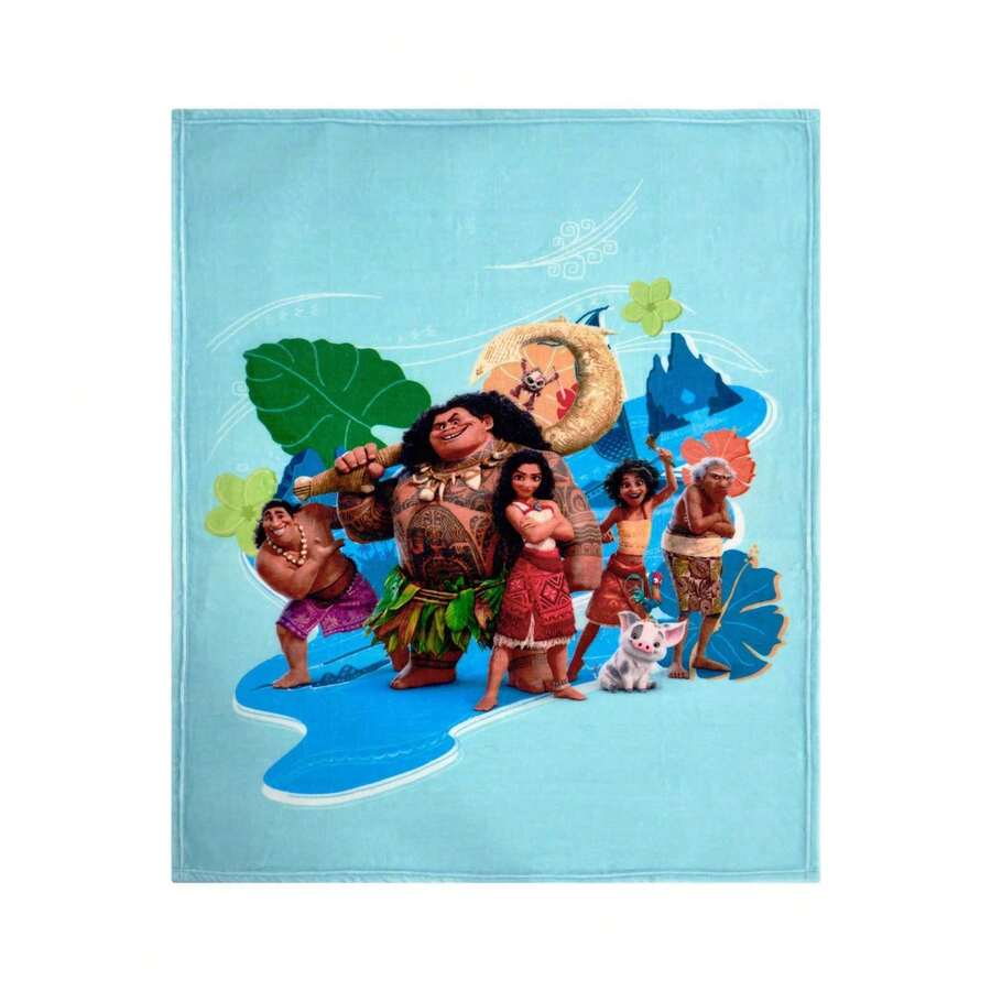Disney Cobertor Frazada Moana Primavera - Celeste - Ver 1