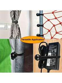 1pc/10pcs/20pcs Heavy Duty Nylon Elastic Rope With Metal Ball Buckle Hook - 55.34kg Tensile Strength, Waterproof Black Elastic Cord, Suitable For Tent Stakes, Camping Gear And Outdoor Equipment, Durable And Flexible Heavy Duty Rope, Back To School Tie - Black - View 5