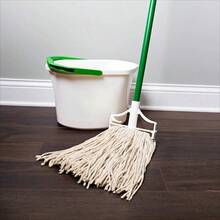 Cotton Blend Wet Mop Steel Handle Green White - default - 查看 5