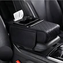 Car Armrest Box Pad With Cup Holder, Quilted PU Leather Car Center Console Armrest Cover, Multi-Functional Car Tissue Storage Box, Auto Seat Gap Organizer, Universal Car Interior Accessories For Most Cars - A - View 8