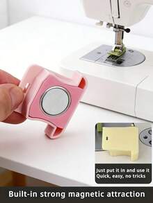 Multi-Color Magnetic Sewing Machine Guide Rail With Anti-Roll Fabric Guard And Scale Positioner - Plastic Material, No Battery Required - Multicolor - View 3