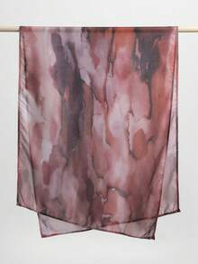 1条女士波西米亚水彩印花围巾，轻盈雪纺披肩，优雅百搭日常围巾（此款围巾采用单面印花雪纺面料，尺寸为70*180厘米。佩戴效果因人而异。请注意，我们不接受因材质或尺寸问题而提出的退货。） - 紅色 - 查看 10