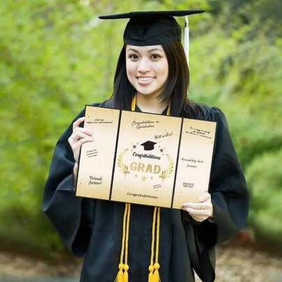 1PC Graduation Decorations 2026, Black Gold Graduation Guest Book, Class Of 2026 Grad Guestbook For Graduates Signature Congrats Grad Graduation Party Decorations Favors Supplies Gifts Idea Table Decor, Suitable For Graduation Party Supplies, 2026 Graduation Decorations