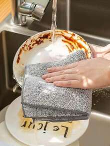 Bamboo Charcoal Cleaning Cloth - Thickened, Super Absorbent, Oil-Proof, Ultra-Fine Fiber Dish Cloth And Dishcloth For Kitchen - Others - View 7
