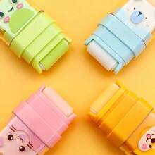 4pcs Cute, Durable And Precise Space Pet Erasers, Convenient To Use Anytime Anywhere! - Animal Shapes - View 3