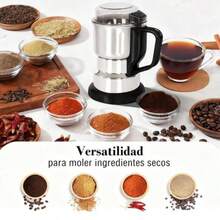 Molino de café eléctrico, molinillo de especias plateado de 150-300 W Funcionamiento con un solo toque para moler granos de café, especias, hierbas secas, frutos secos y mucho más. - Negro - Ver 8