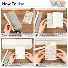 1 Rollo de 22*500cm Película laminada láser BOPP, transparente, resistente al agua y a los arañazos, adecuada para máquinas de laminado, laminación manual en caliente DIY - transparente - Ver 8