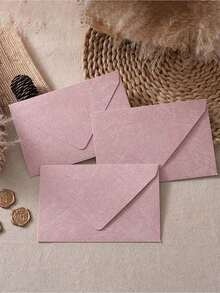 30 piezas Sobres con diseño de hojas de árbol, Juego de papelería, Sobres de unicolor, Sobres para tarjetas de boda, Sobres para invitaciones, Suministros de oficina - Talla única: sobre rosa flor de cerezo - Ver 5