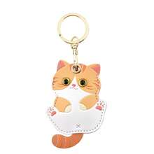 Protective Case Holder For AirTag Tracker With Keychain, Vegan Leather Anti-Lost & Scratch Resistance Key Ring Cover - 彩色 - 查看 18