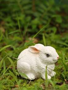 Mini Rabbit Decor, Easter Bunny, Outdoor Garden Ornament Set, Resin Rabbit Sculpture, Garden Animal Statue, Rabbit Figurine For Home Garden Easter Decoration, Best Gift - 1PC - View 8