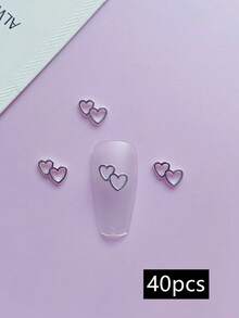 20个/40个装 各种金属心形美甲装饰品，DIY美甲产品，美甲饰品，美甲配件 - 彩色 - 查看 7