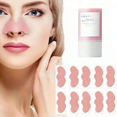 10/20/50 tiras nasales rosas, removedor de puntos negros, tiras de poros nasales de carbón de bambú natural, tamaño grande, adecuado para hombres y mujeres, elimina puntos negros y blancos