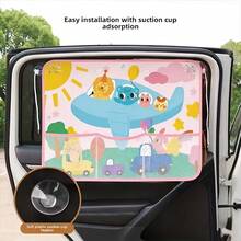 1pc Car Window Curtain With Net Pocket, Suction Cup Sunshade, Heat Insulation, Anti-UV Car Window Curtain - Mesh Suction Cup Style - View 4