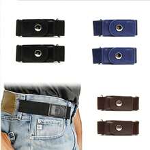 2pcs Unisex Elastic Waist Belt Without Buckle - Multicolor - View 1