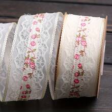 Vải ren rỗng họa tiết hoa, khổ 1/5 thước Anh, dùng để tự làm nơ, phụ kiện tóc, ren thêu, ruy băng trang trí, gói quà, trang trí hoa, may vá và làm đồ thủ công cho người mới bắt đầu. - nhiều màu - Xem 9