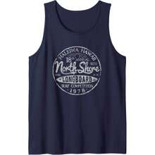 Long Board North Shore Surf Vintage Hawaii Beach Tank Top - 黑色 - 查看 1