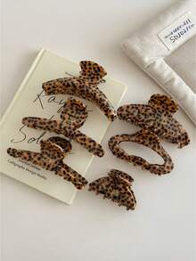 Kẹp tóc càng cua bằng nhựa acetate in họa tiết da báo thanh lịch, cỡ trung bình, phụ kiện tóc thời trang cho kỳ nghỉ hè, đi biển, du lịch. - Nhiều màu - Xem 11
