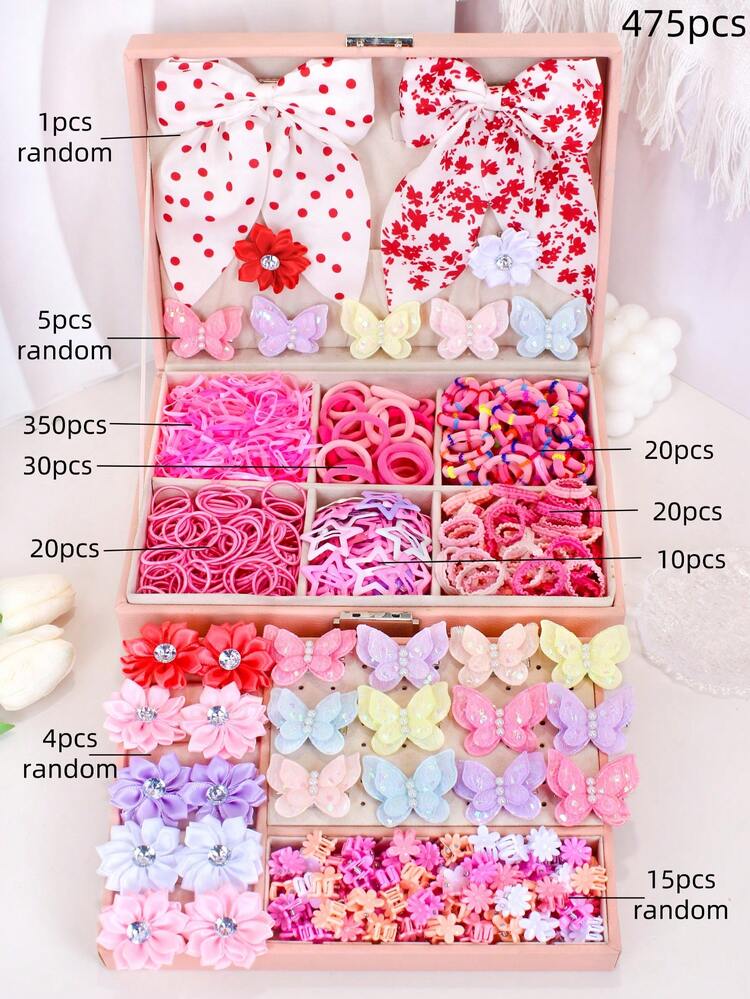 Bộ phụ kiện tóc nơ hoa hồng 475 món, bao gồm nơ lớn, bướm ngọc trai, kẹp tóc hoa đính đá, dây buộc tóc và chun màu hồng - Phù hợp cho nữ, đa năng cho sinh hoạt hàng ngày, tiệc tùng, sự kiện trường học và hơn thế nữa, mùa hè, kỳ nghỉ, du lịch. - Nhiều màu - Xem 13