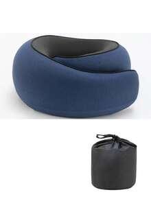 1 Memory Foam U-Shaped Pillow, Neck Pillow, Travel Pillow, Solid Color, Breathable Mesh Fabric, Built-In Storage Bag, Ergonomic Design, 360 ° Surround Support, Detachable Cleaning, Essential For Business Travel Such As Flying, Camping Nap Tool - Multicolor - View 18