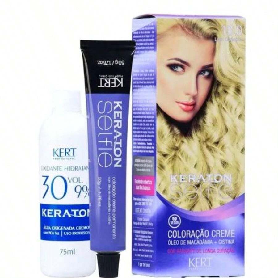 Keraton Selfie Hair Dye - Full Gray Coverage - Choose Your Color - 10.0 Very Light Blonde - View 1