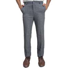 Men's Slim Fit Melange Tailored Trousers - 深灰色 - 查看 2