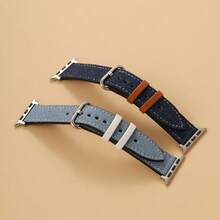 帆布替换表带，兼容 Series 1-11 SE Ultra 3 2，兼容 49mm、46mm、45mm、44mm、42mm、41mm、40mm 和 38mm 尺寸的 表带 - 彩色 - 查看 3