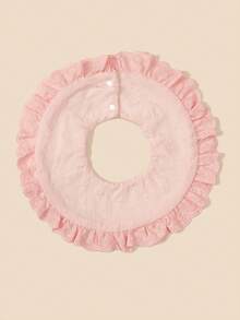 1 pieza Babero de encaje y flor de princesa para bebé, babero de babeo de alta calidad con estilo vintage para la temporada de bodas, con borde floral, adecuado para salidas diarias y regalos para niñas bebé - Rosa - Ver 5